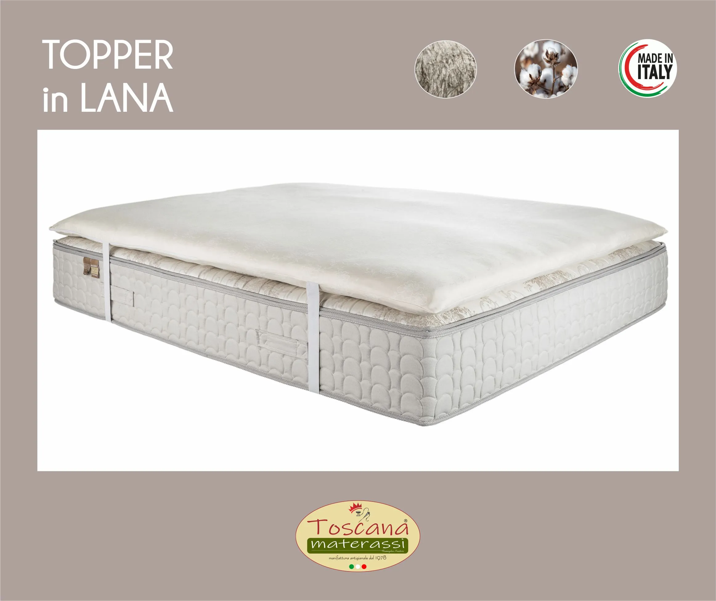 Topper in lana, 100% naturale (sfoderabile)