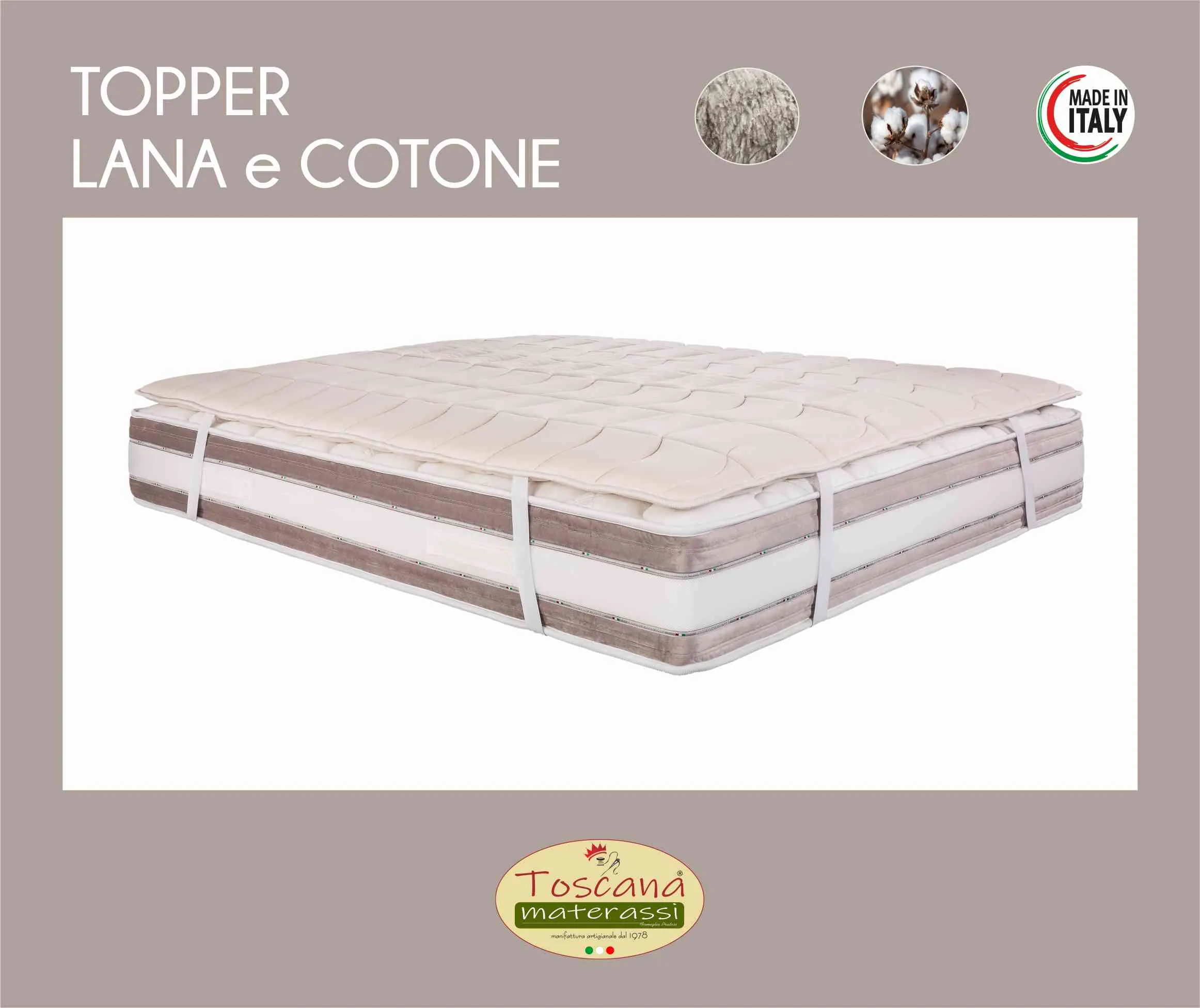 Topper in lana e cotone, 100% naturale (fisso)