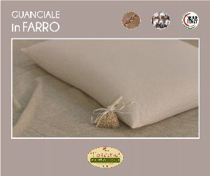 Guanciale in pula di FARRO biologico e tessuto in puro cotone biologico