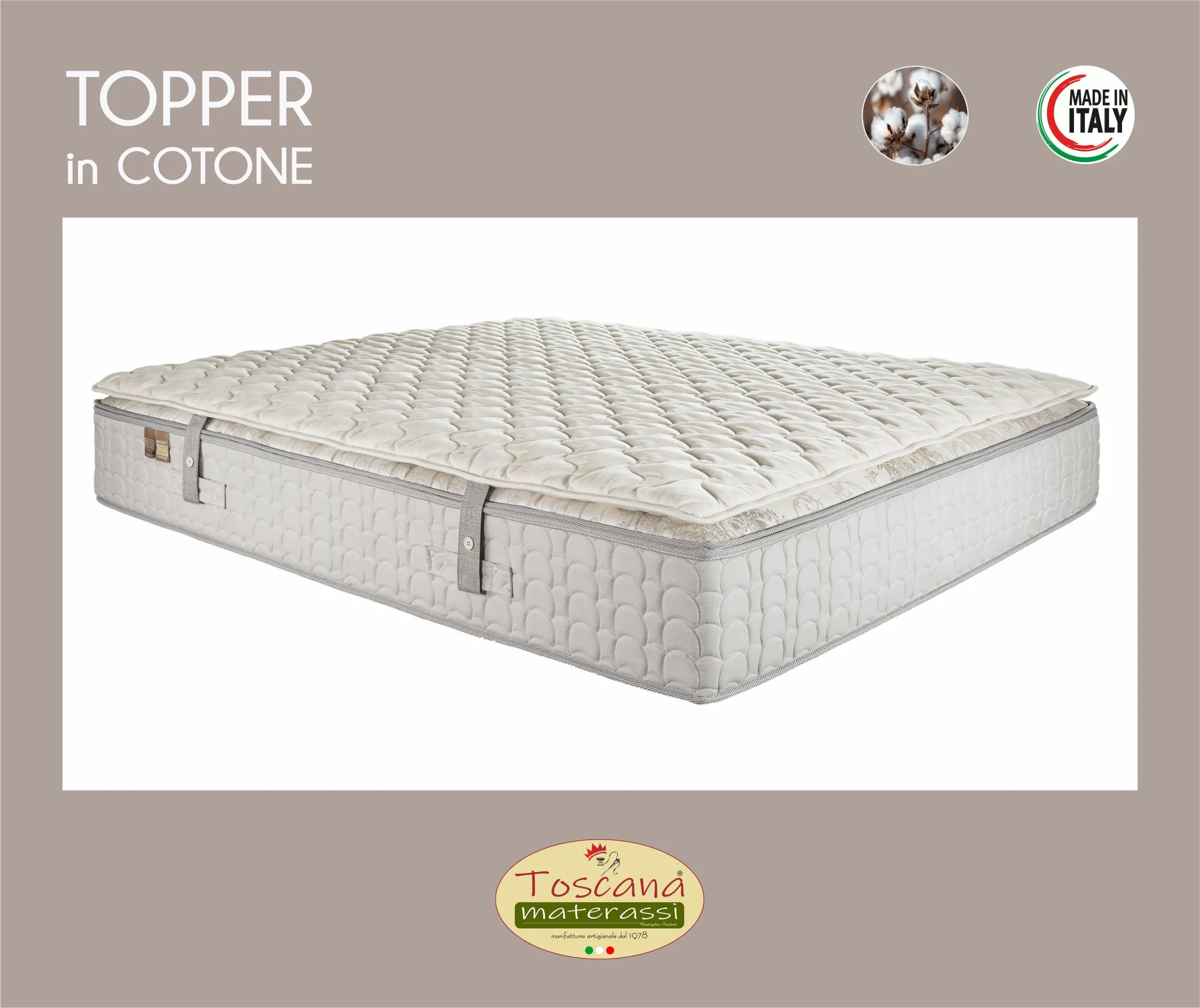 Topper in cotone, 100% naturale (fisso)
